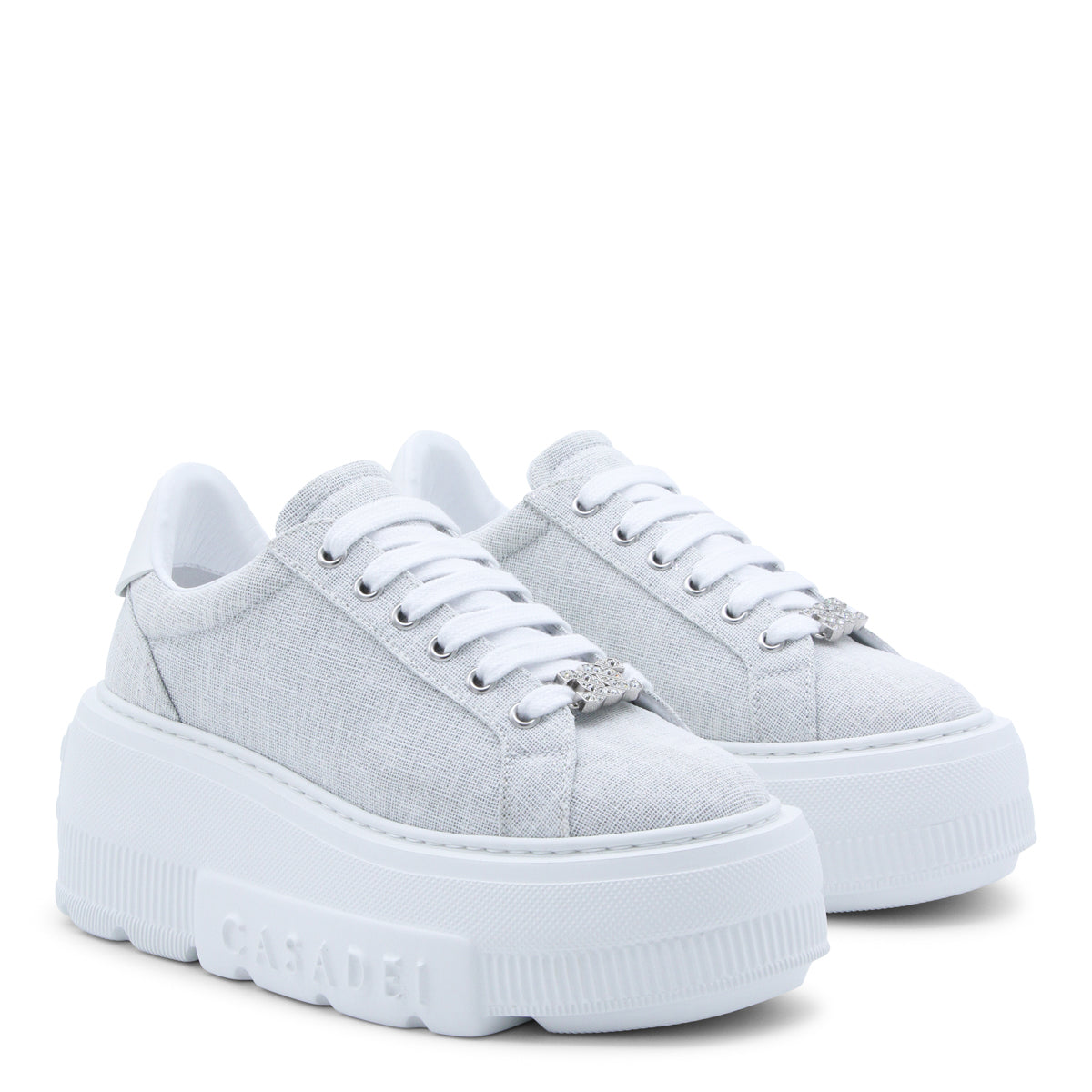 GREY LEATHER NEXUS SOLAR ECLIPSE SNEAKERS