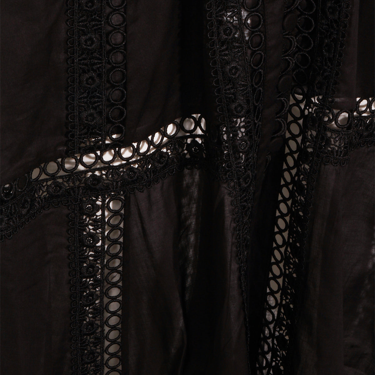 BLACK COTTON MIDI DRESS