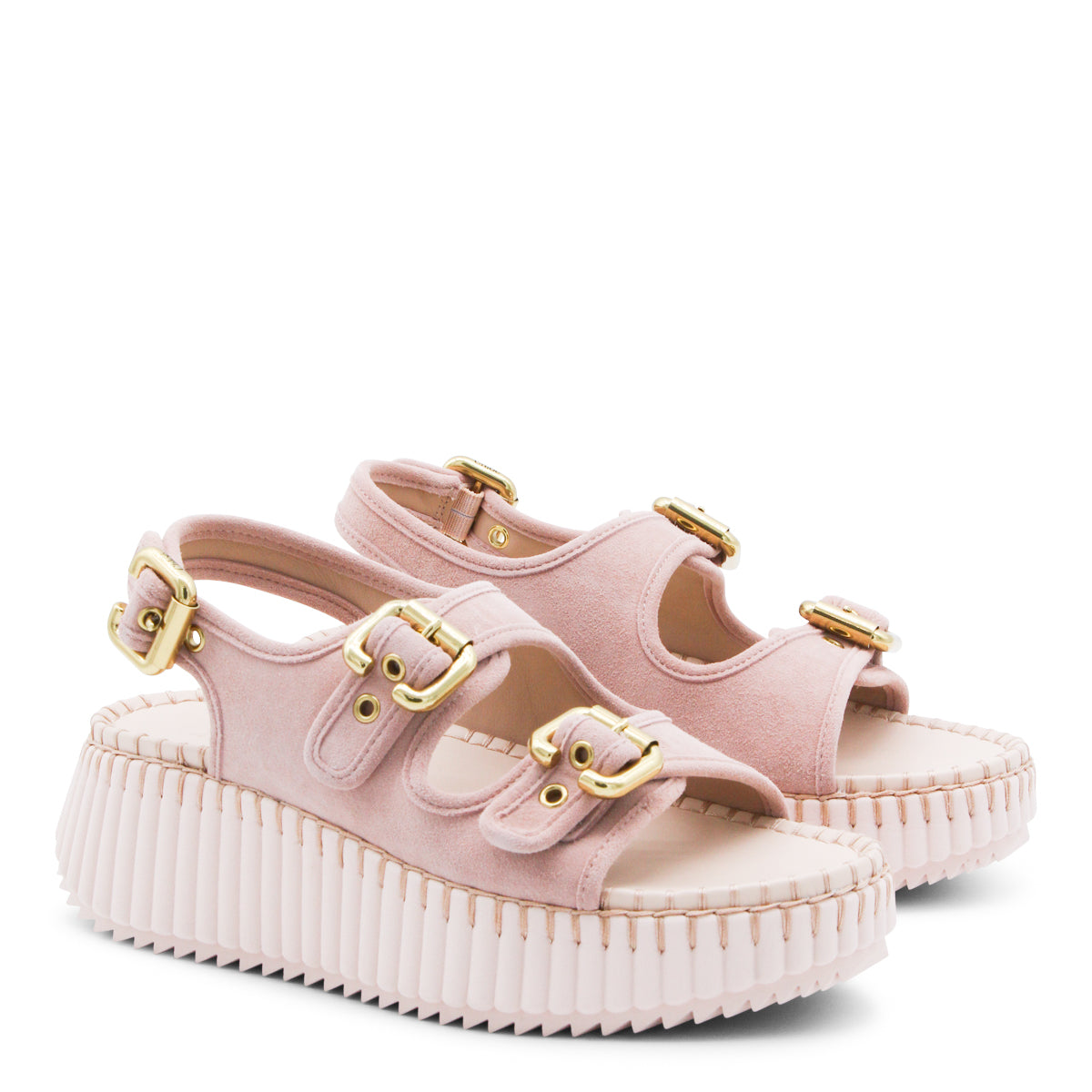 PINK LEATHER NAMA SANDALS