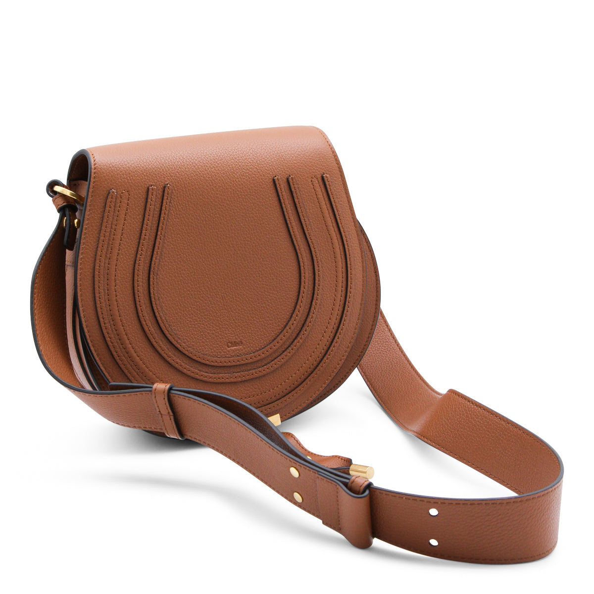 BROWN LEATHER MARCIE SHOULDER BAG
