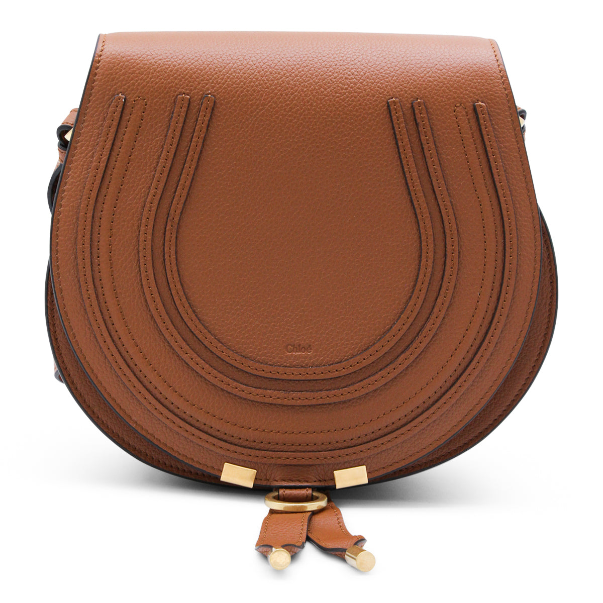 BROWN LEATHER MARCIE SHOULDER BAG