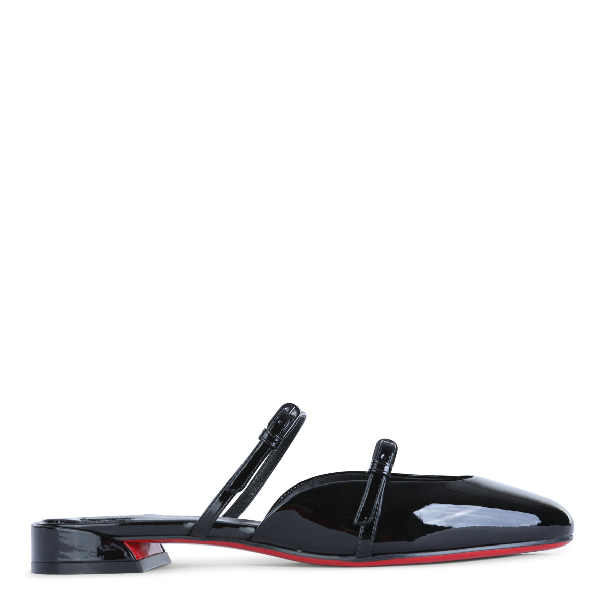 BLACK LEATHER JANE NINA FLATS
