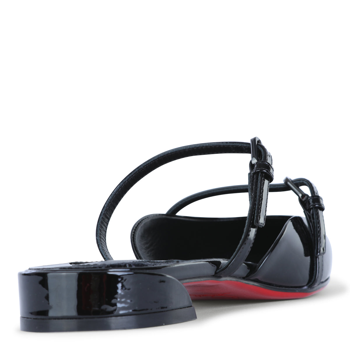 BLACK LEATHER JANE NINA FLATS