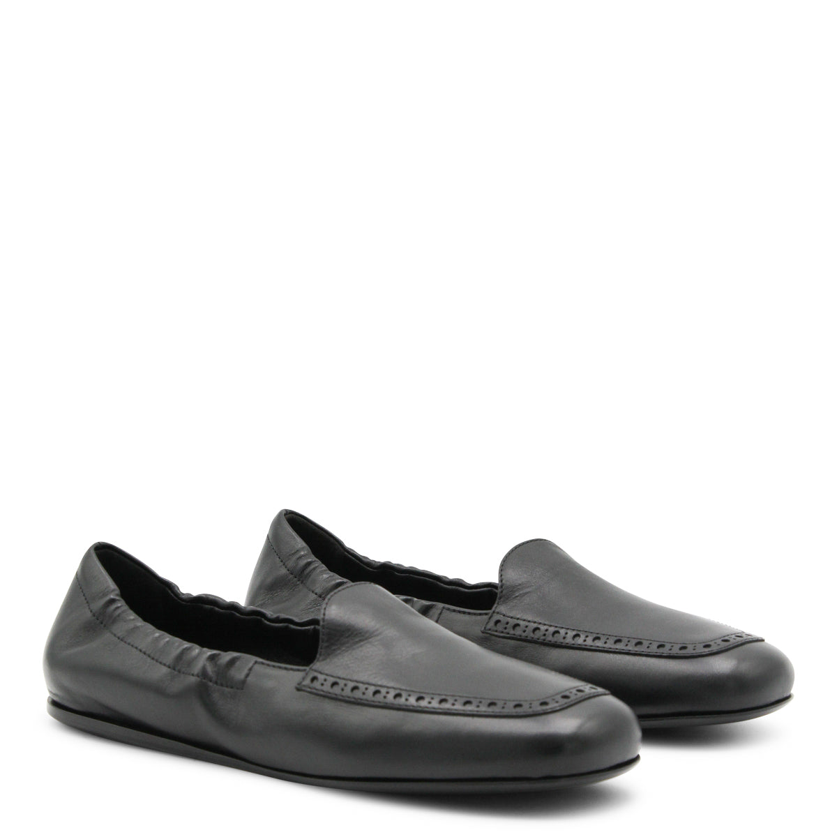 BLACK LEATHER LOAFERS