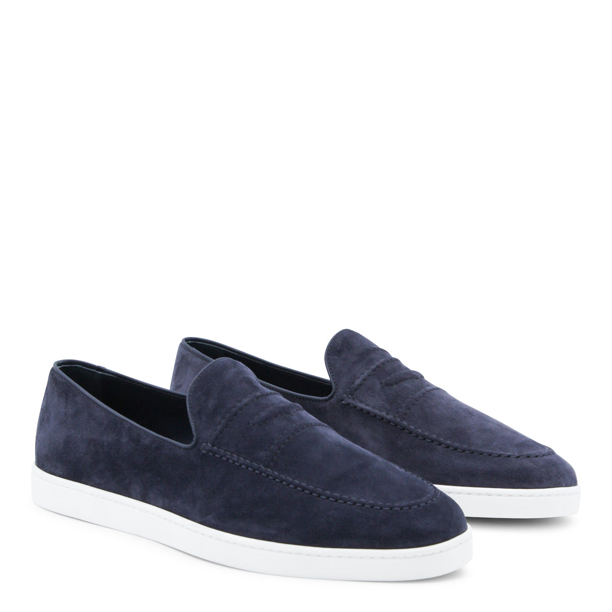 NAVY LEATHER LOAFERS