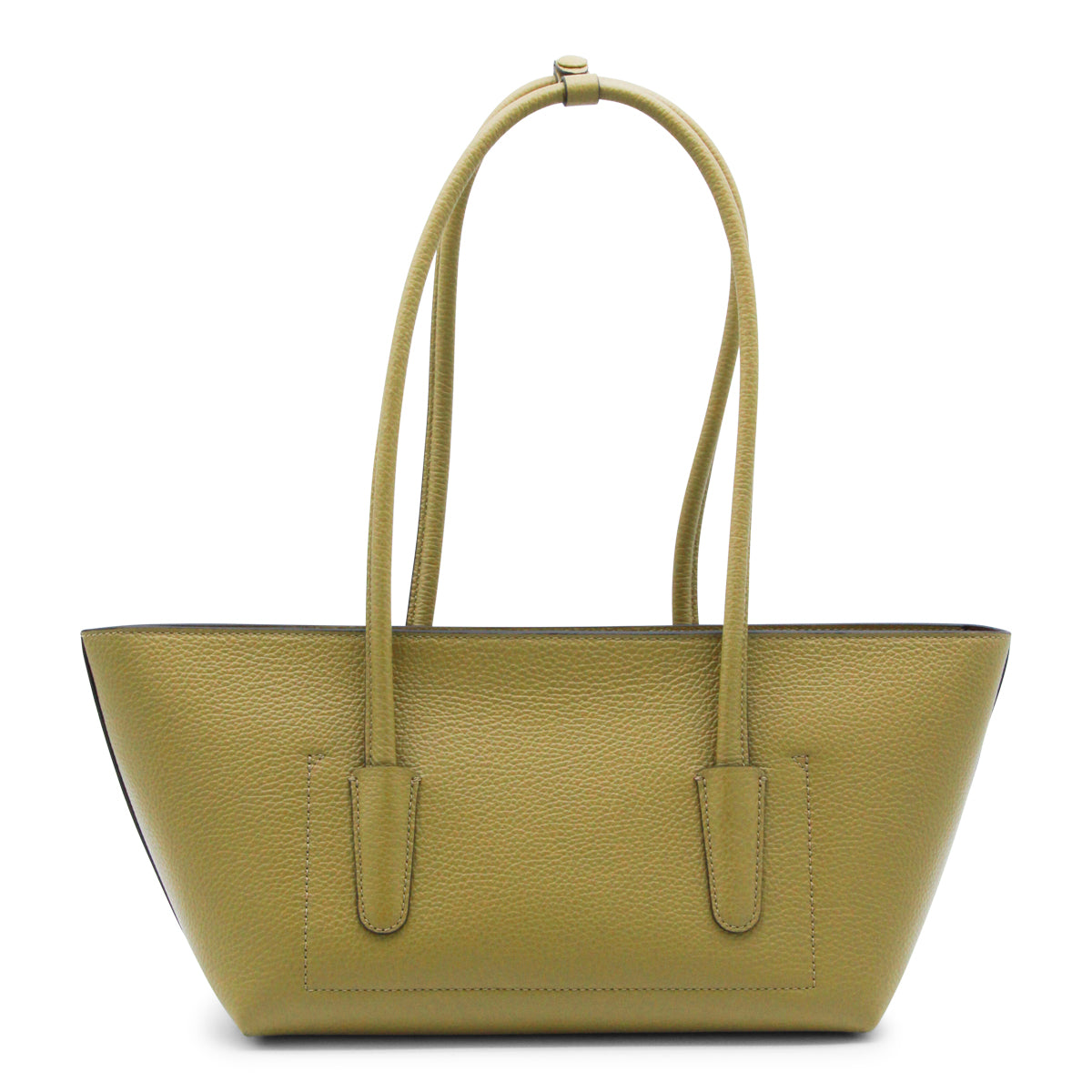 GREEN LEATHER TURNLOCK POCKET SHOULDER BAG