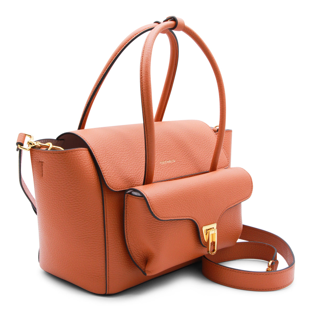 CRAB LEATHER TOP HANDLE BAG