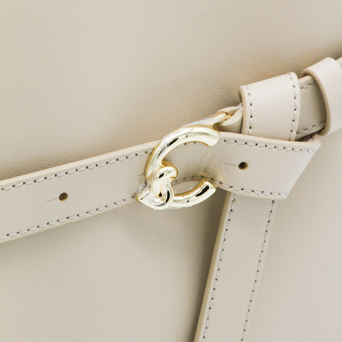 LIGHT BEIGE LEATHER SABINE TOP HANDLE BAG