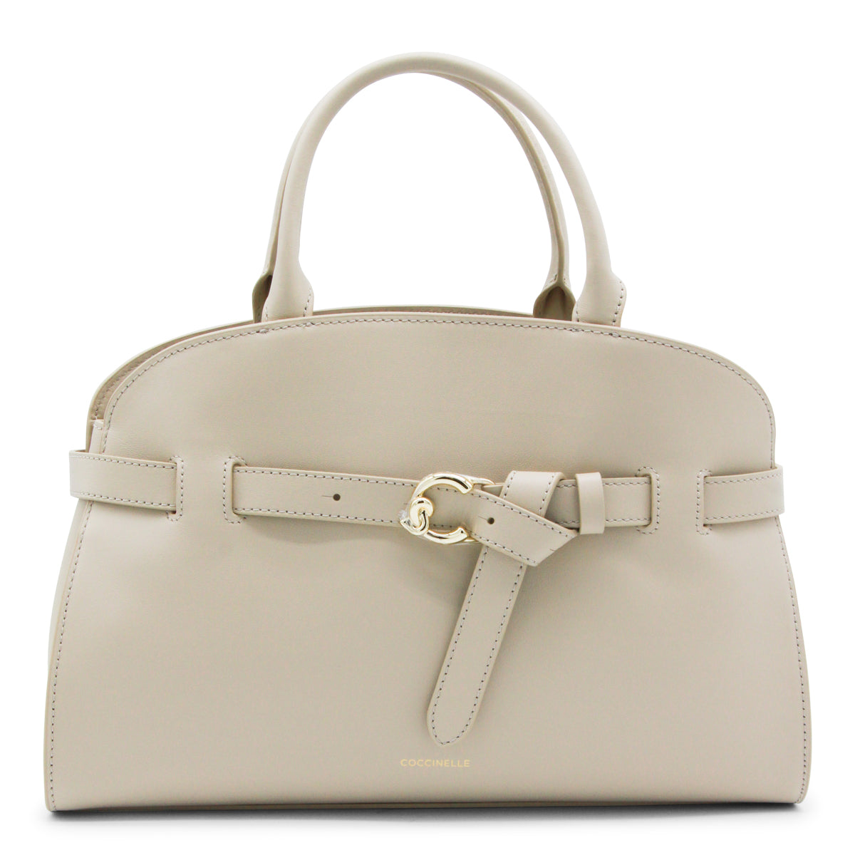 LIGHT BEIGE LEATHER SABINE TOP HANDLE BAG