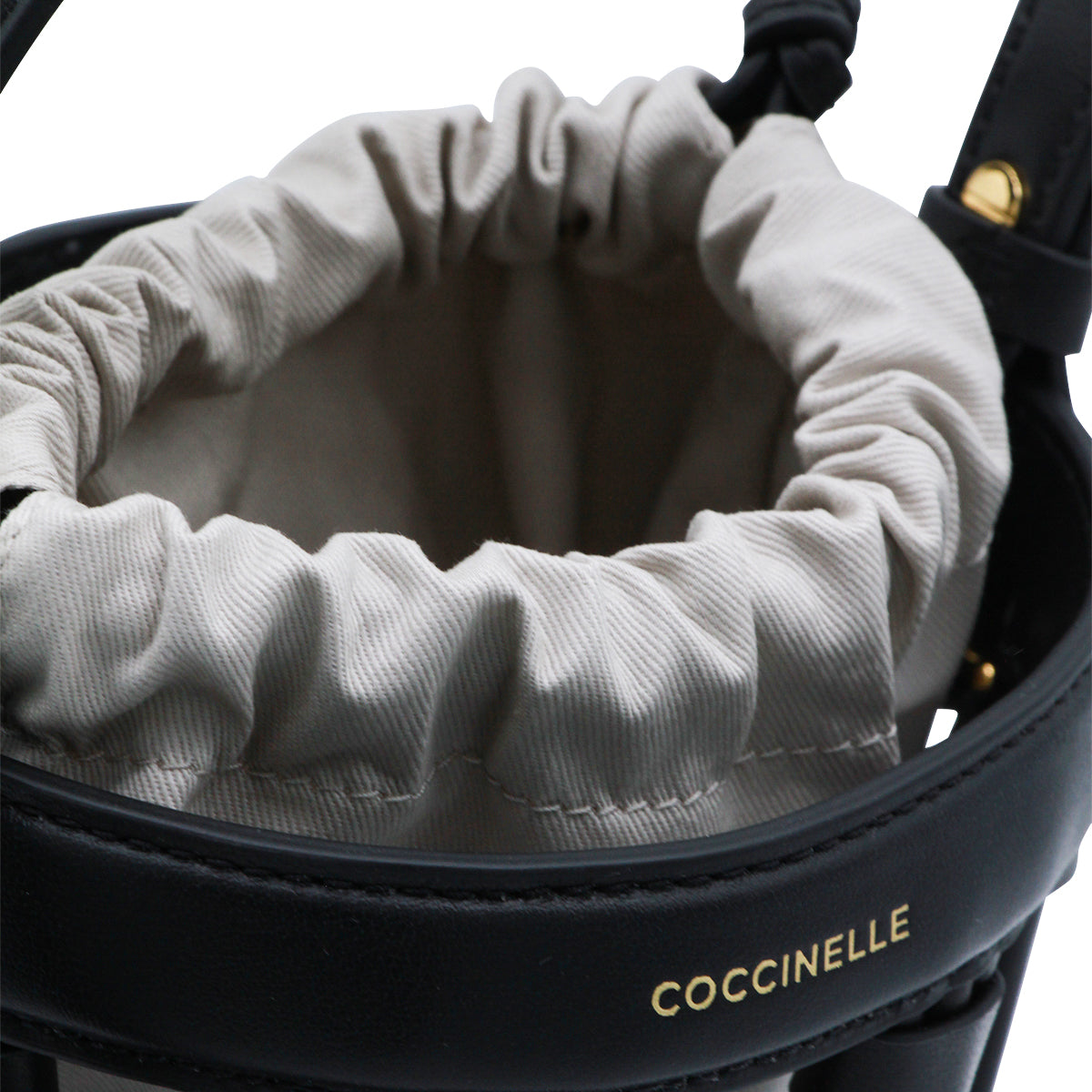 BLACK LEATHER KOI SATCHEL