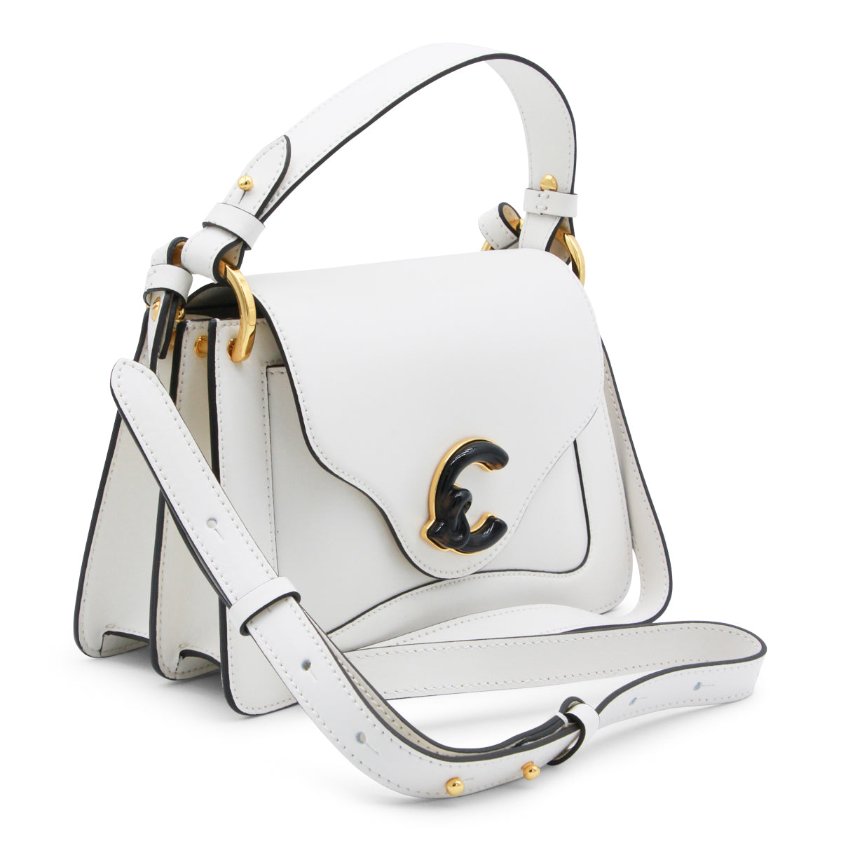 PEARL LEATHER C-ME CALF E MARB TOP HANDLE BAG