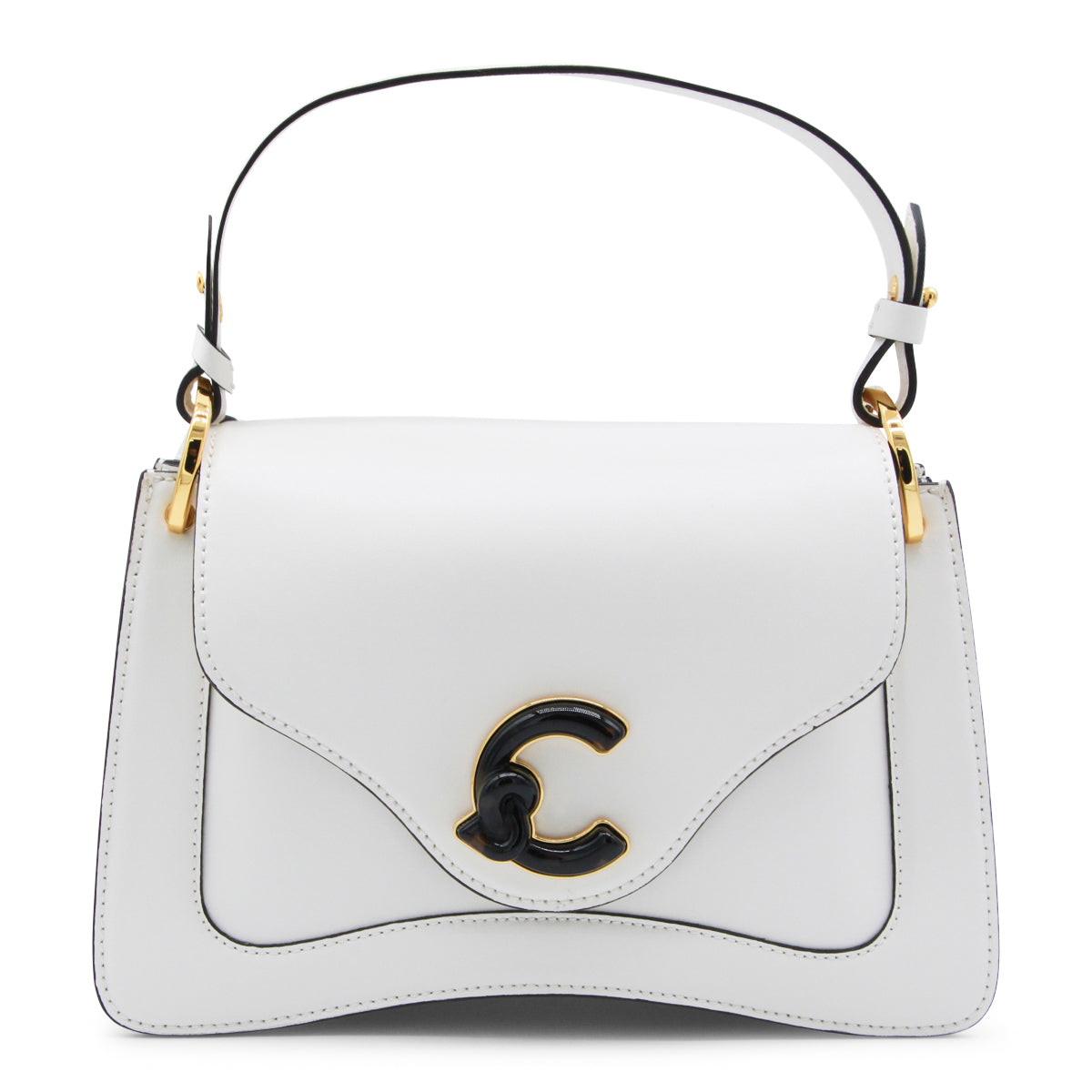 PEARL LEATHER C-ME CALF E MARB TOP HANDLE BAG
