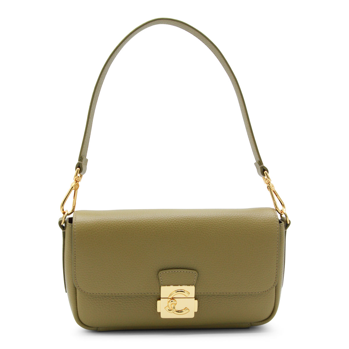 SEAGRASS LEATHER C-ME LOCK SHOULDER BAG