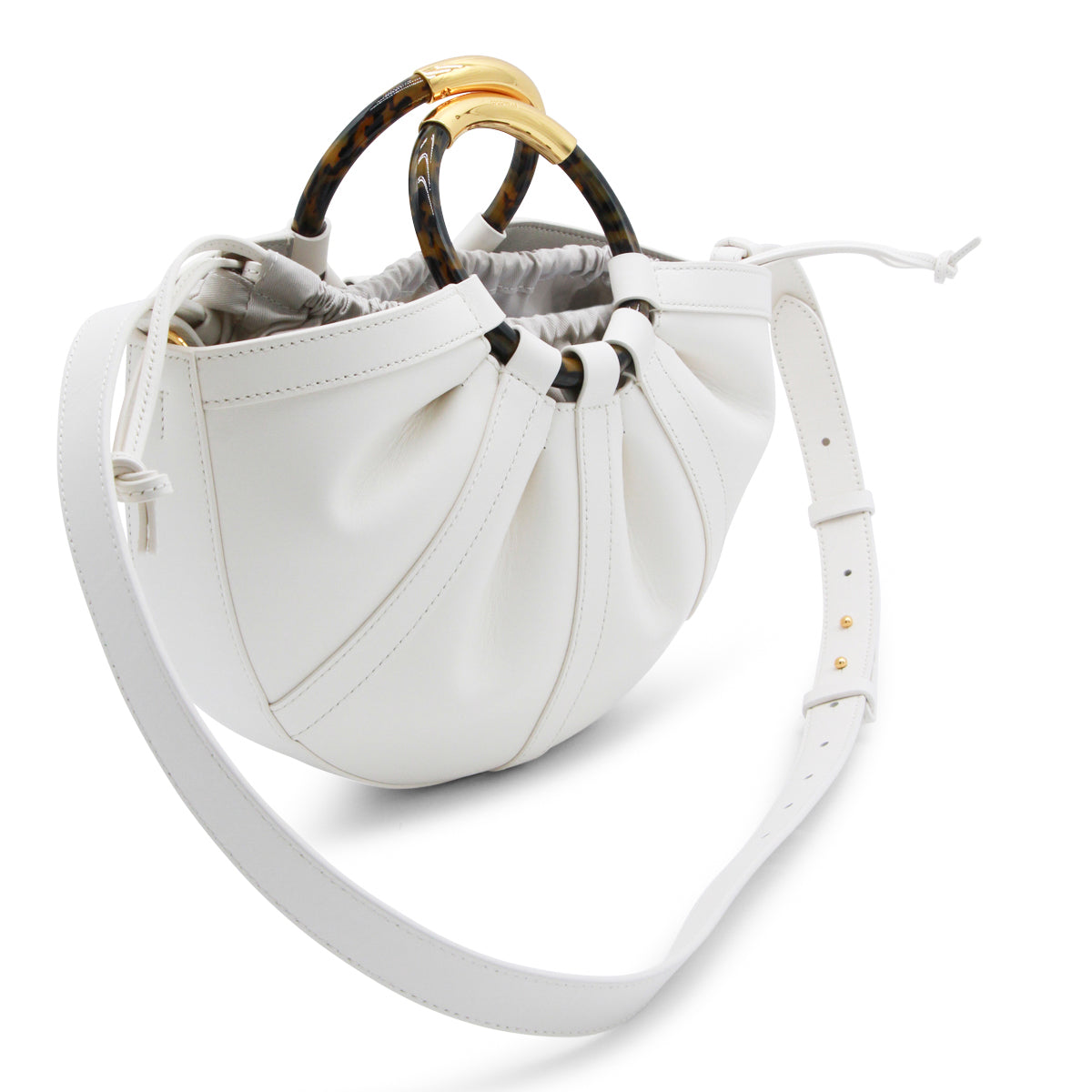PEARL LEATHER TOP HANDLE BAG