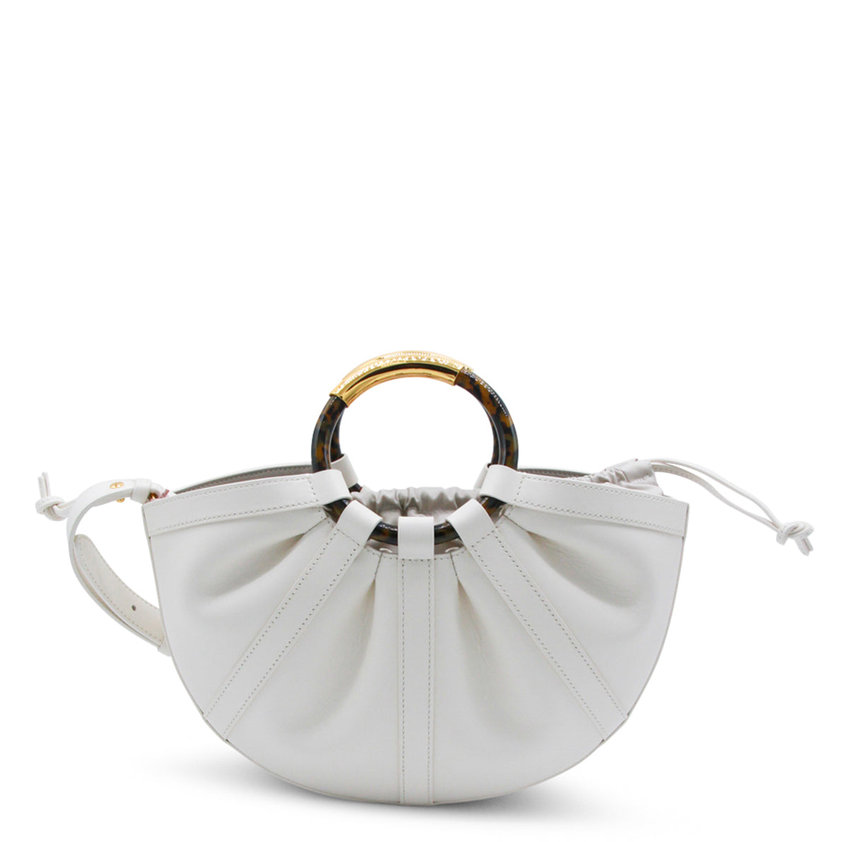 PEARL LEATHER TOP HANDLE BAG