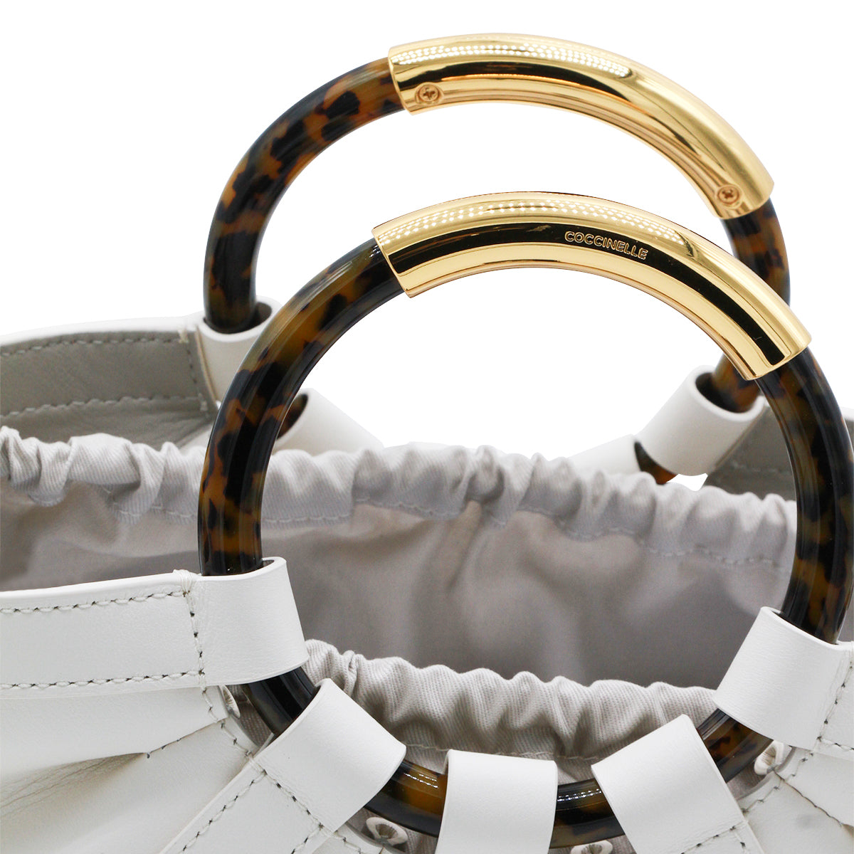 PEARL LEATHER TOP HANDLE BAG