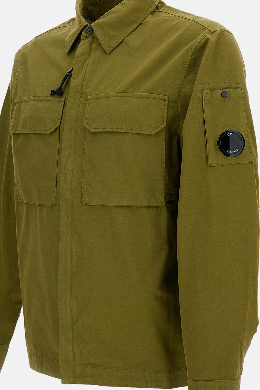 ORGANIC GABARDINE ZIP-UP OVERSHIRT