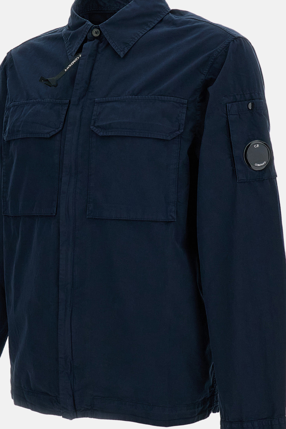 ORGANIC GABARDINE ZIP-UP OVERSHIRT