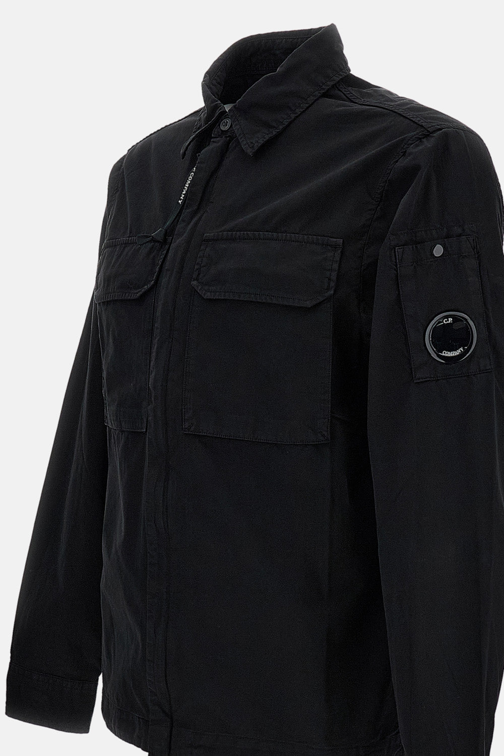 OVERSIZED ORGANIC GABARDINE ZIP-UP SHIRT