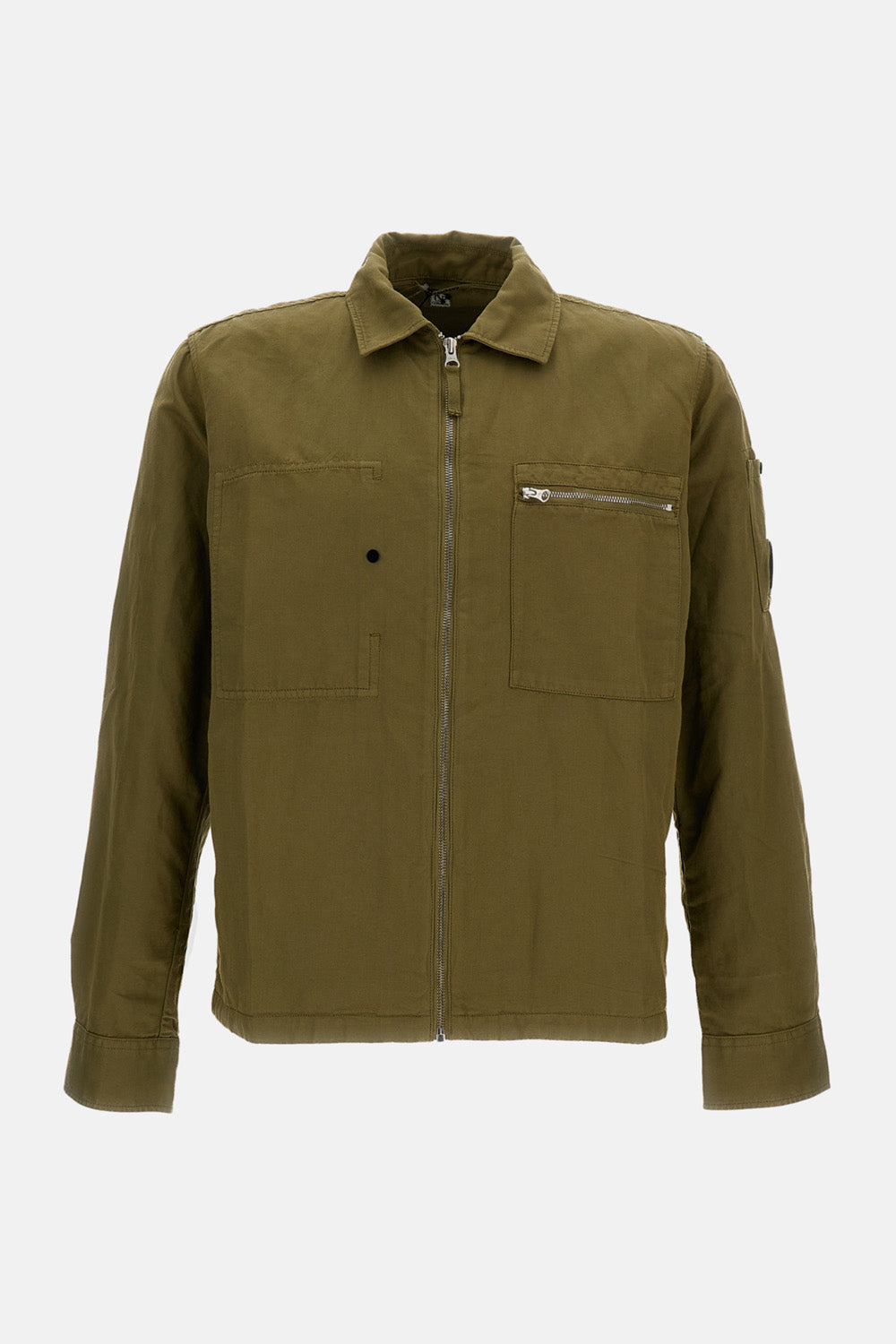 OVERSIZED ORGANIC GABARDINE ZIP-UP SHIRT