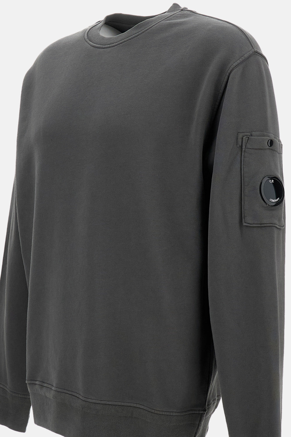 COTTON DIAGONAL FLEECE CREWNECK LENS SWEATSHIRT