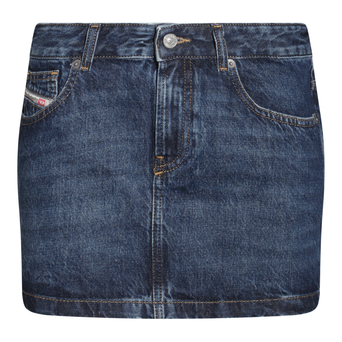 BLUE COTTON DENIM SKIRT