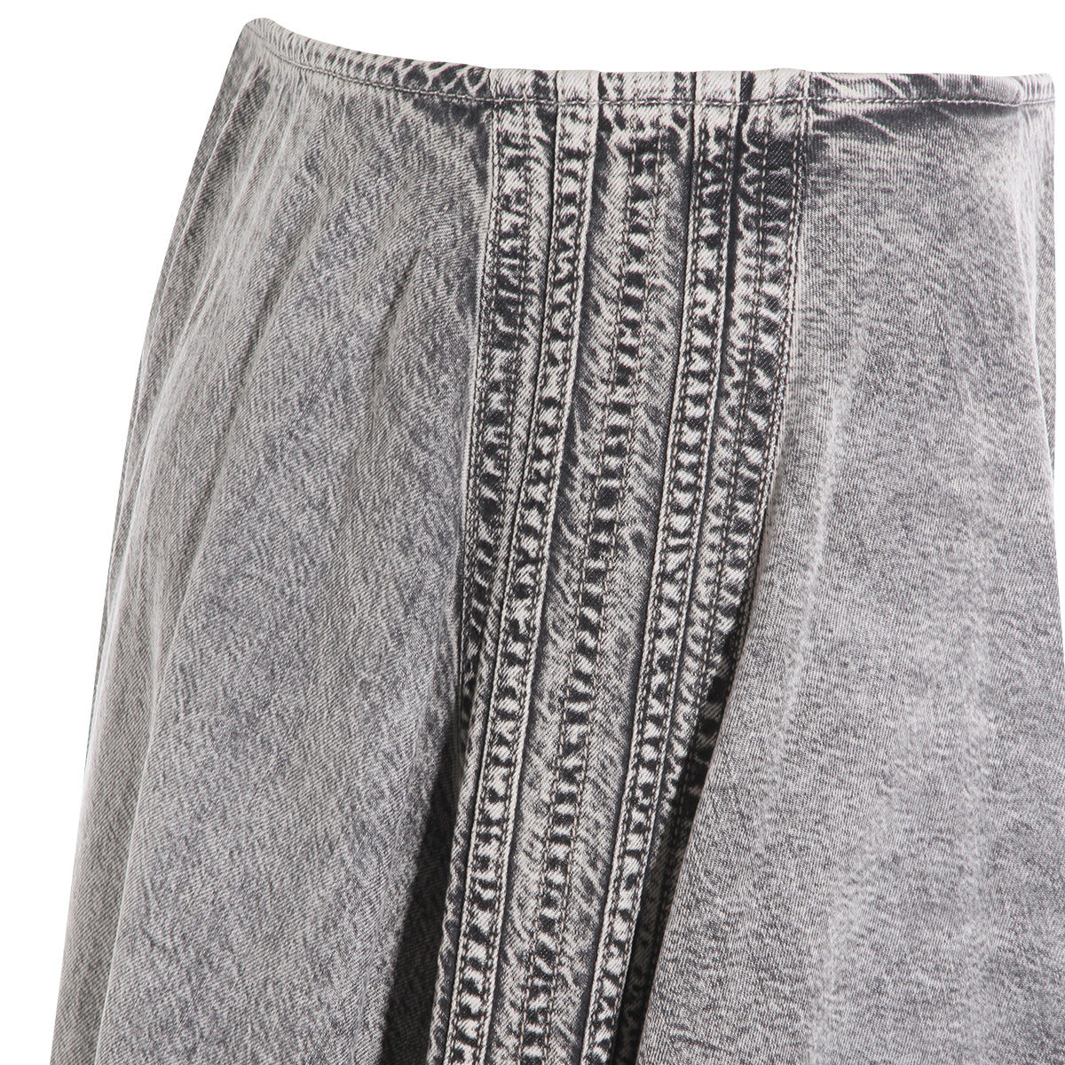 GREY COTTON MIDI SKIRT