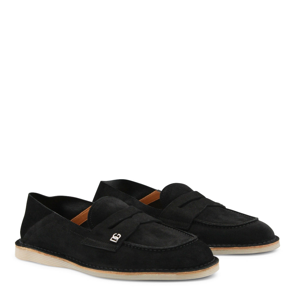 BLACK LEATHER LOAFERS