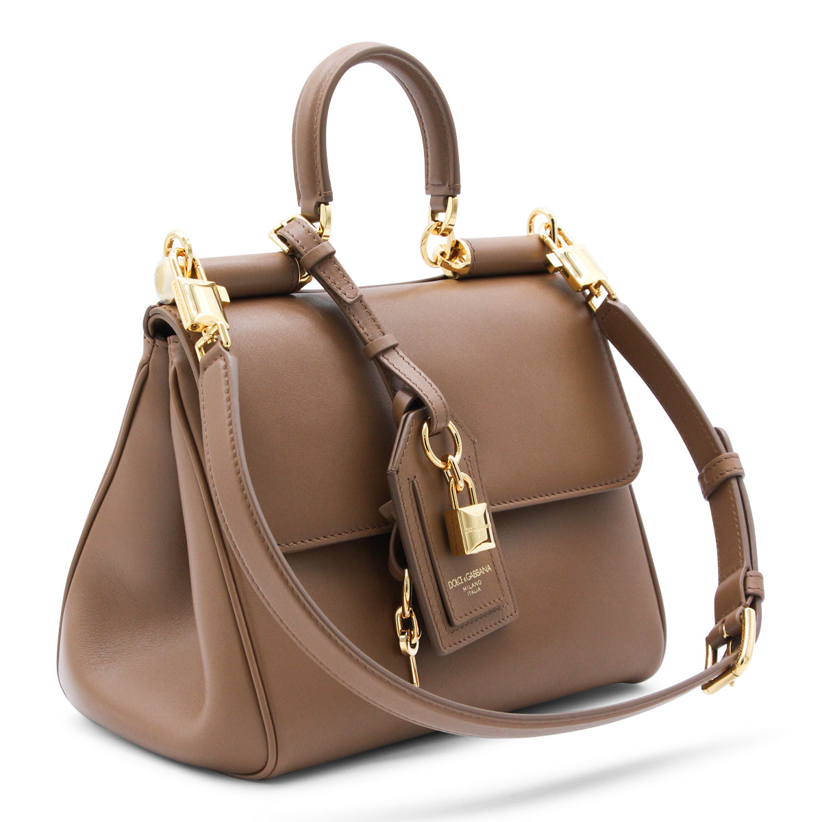 CARAMEL LEATHER MY SICILY MEDIUM TOP HANDLE BAG