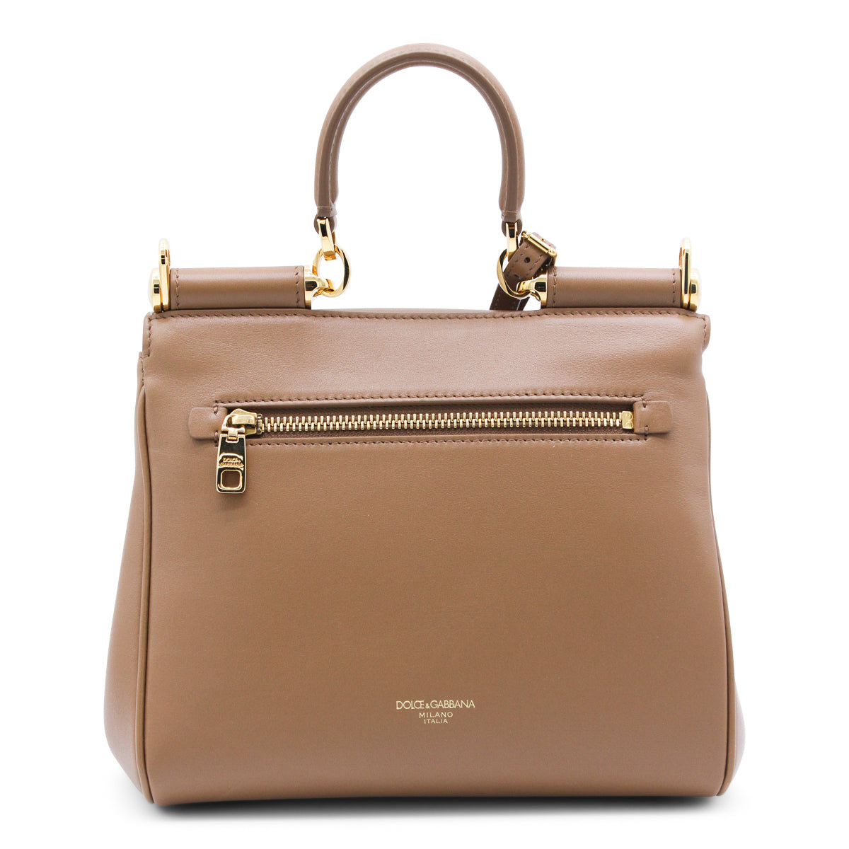 CARAMEL LEATHER MY SICILY MEDIUM TOP HANDLE BAG
