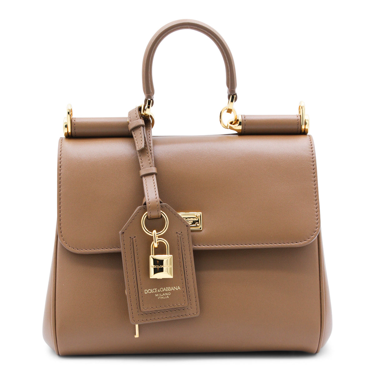 CARAMEL LEATHER MY SICILY MEDIUM TOP HANDLE BAG