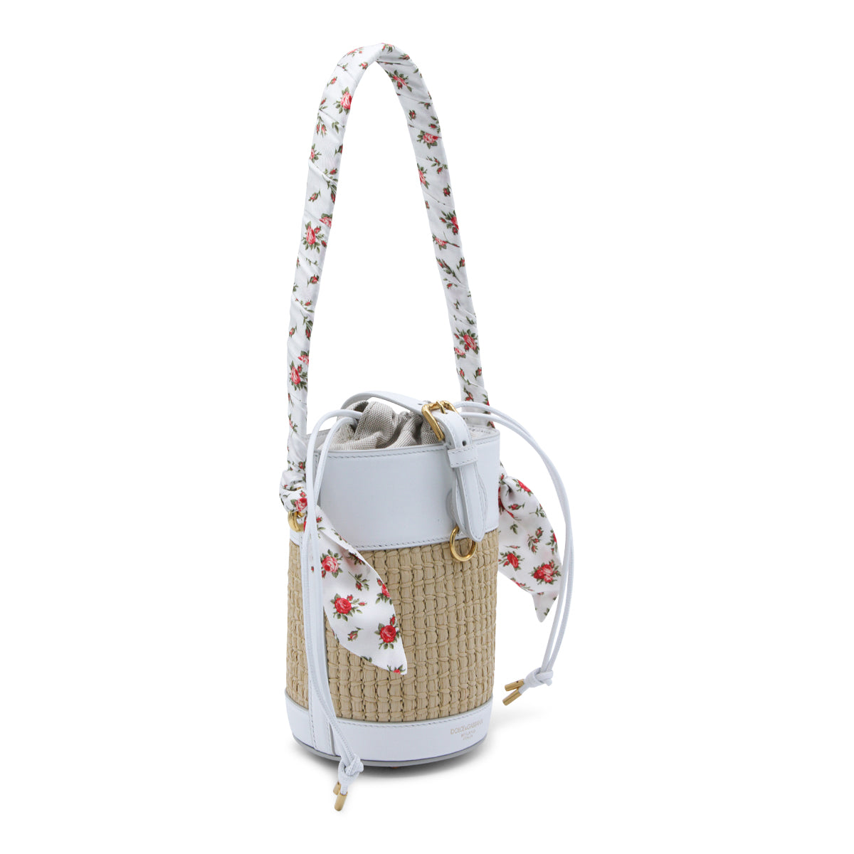 WHITE AND CREAM LEATHER CAPRI SATCHEL
