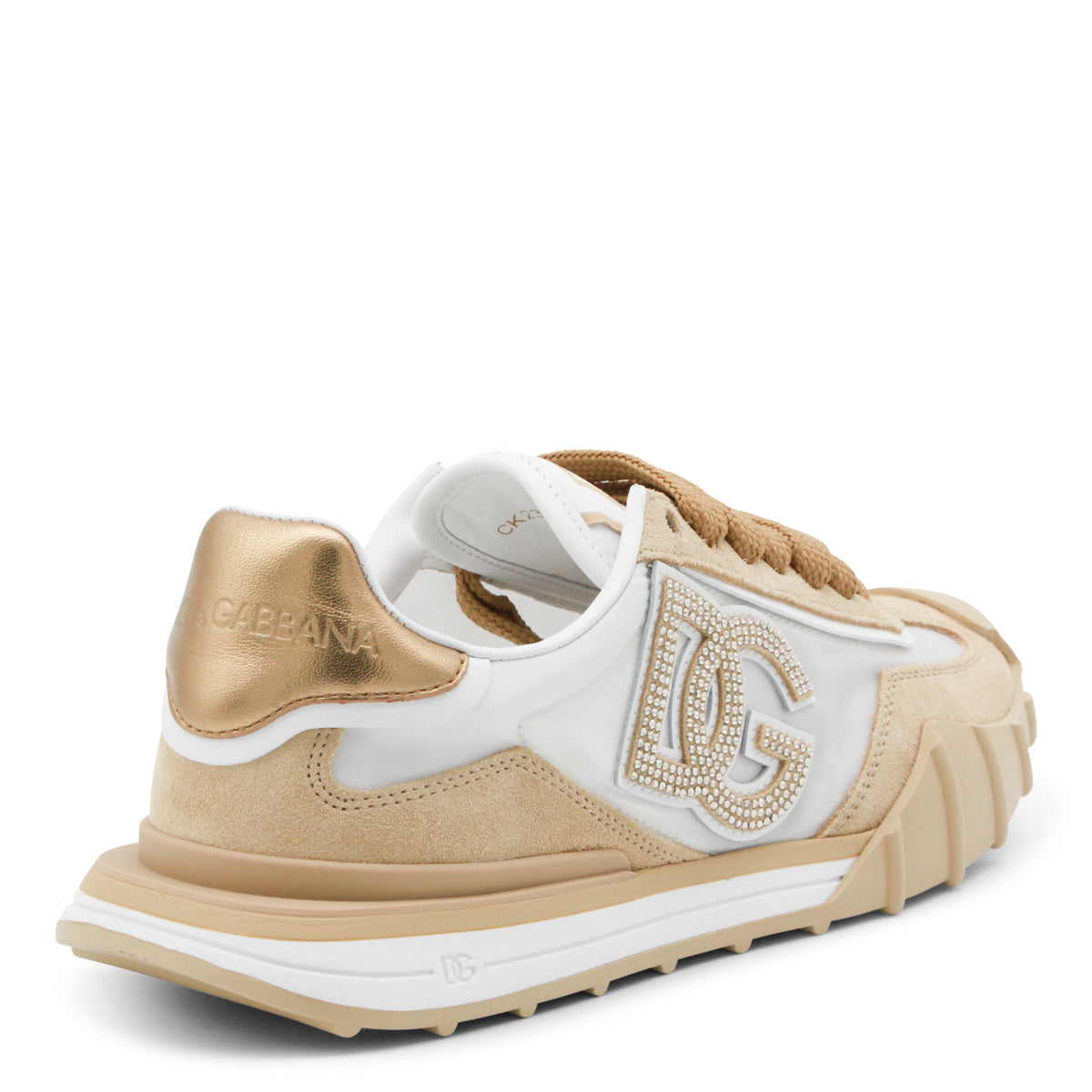 WHITE AND BEIGE DG ATHLETIC SNEAKERS