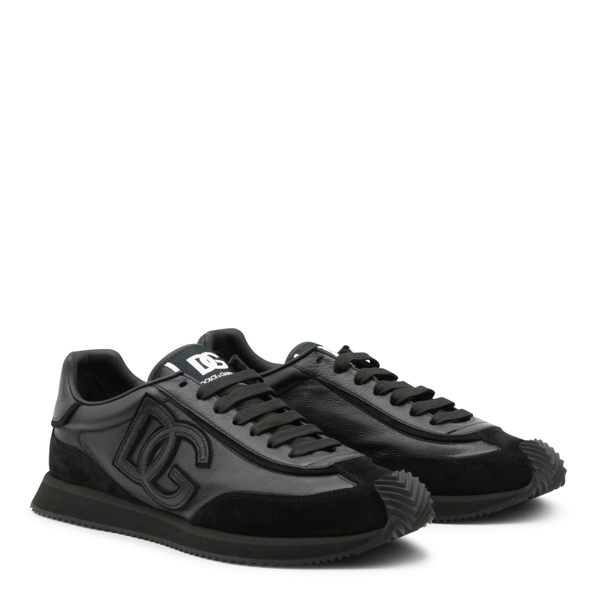 BLACK LEATHER SNEAKERS