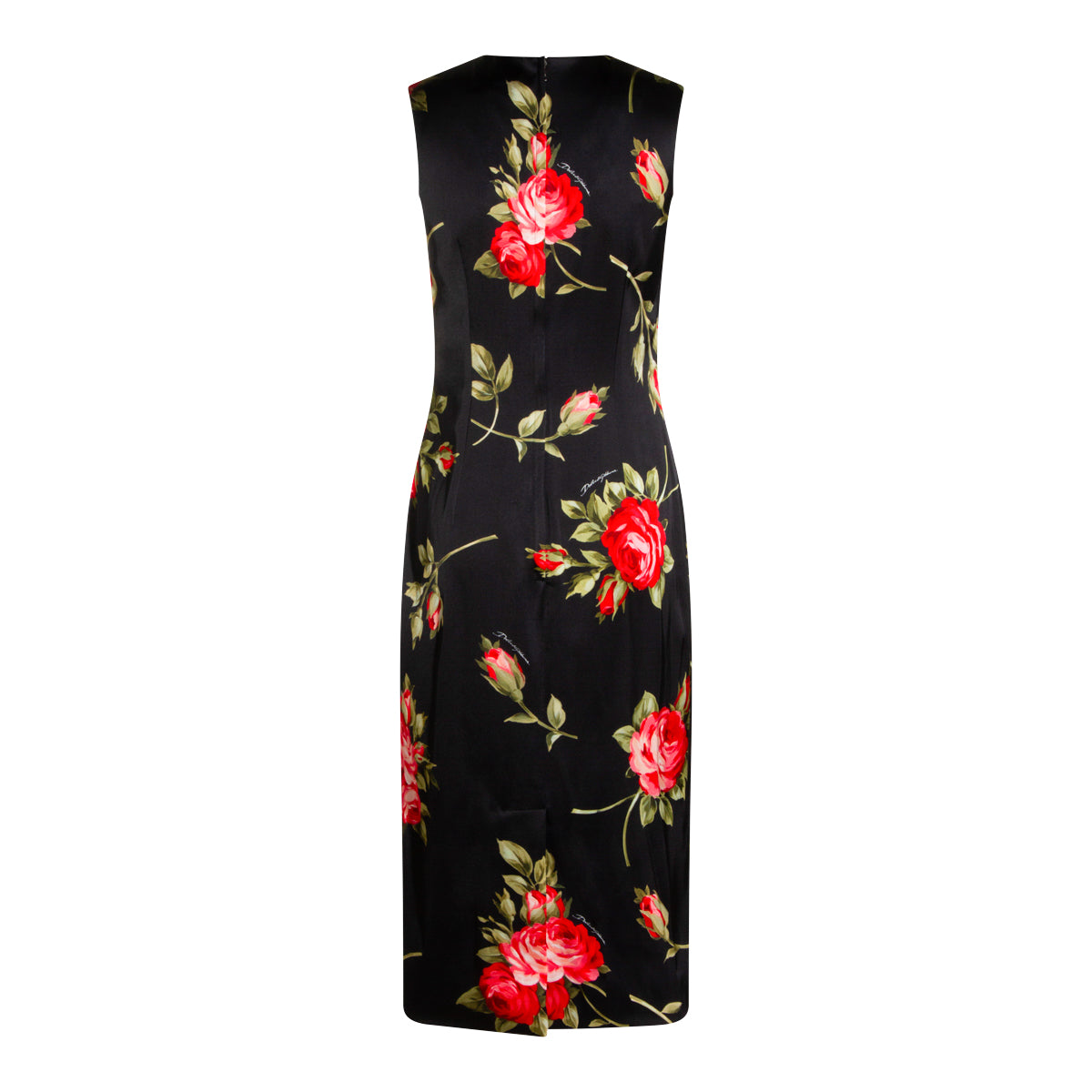 BLACK AND RED MIDI DRESS