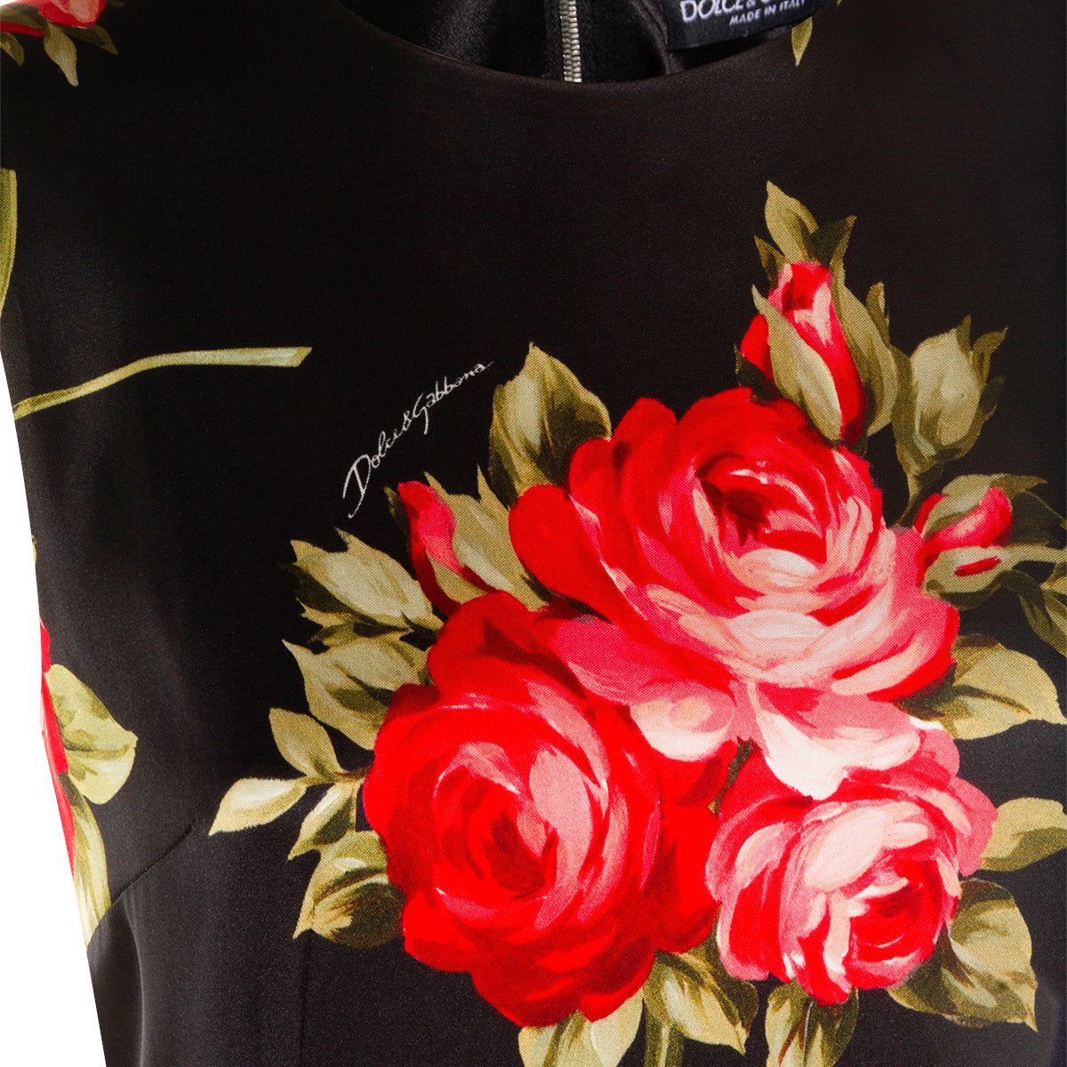 BLACK AND RED MIDI DRESS