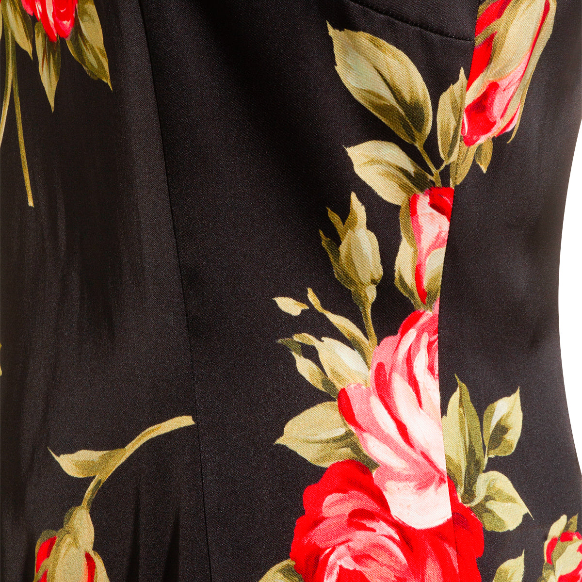 BLACK AND RED MIDI DRESS