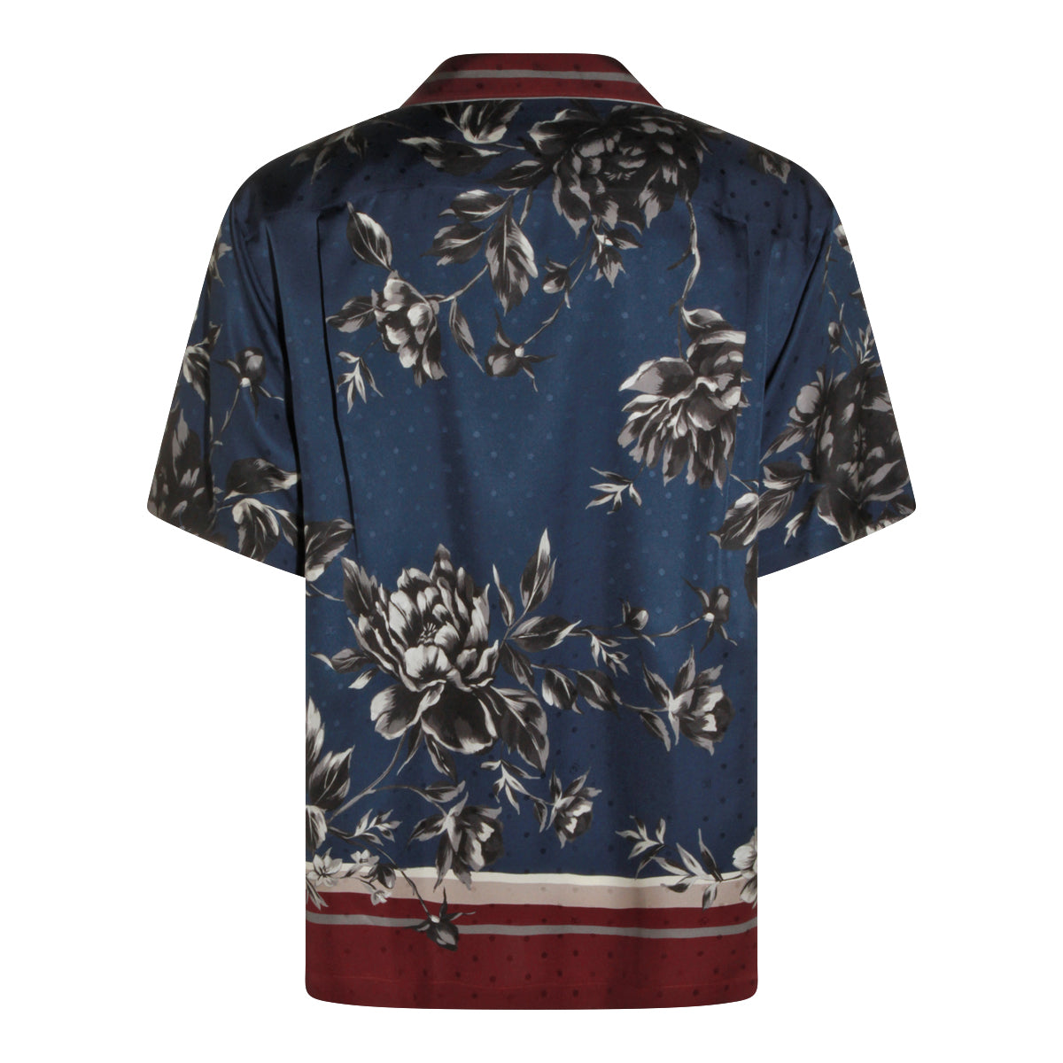 BLUE AND RED SILK SHIRT