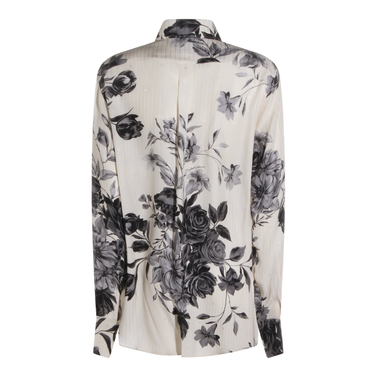 WHITE AND BLACK SILK SHIRT