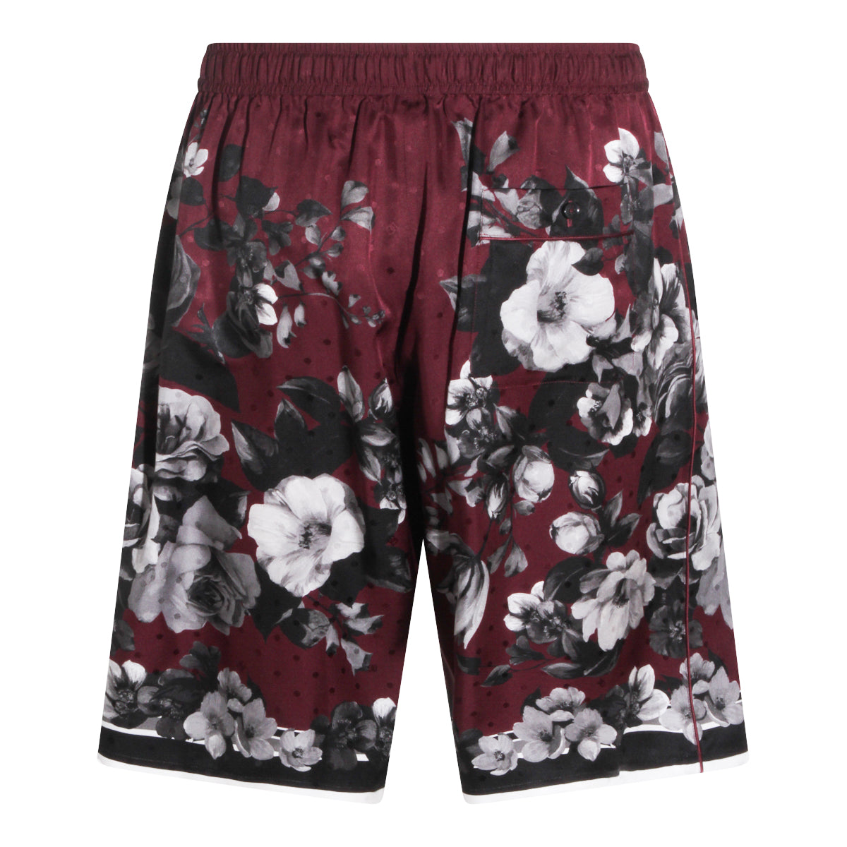 BORDEAUX AND BLACK COTTON SHORT