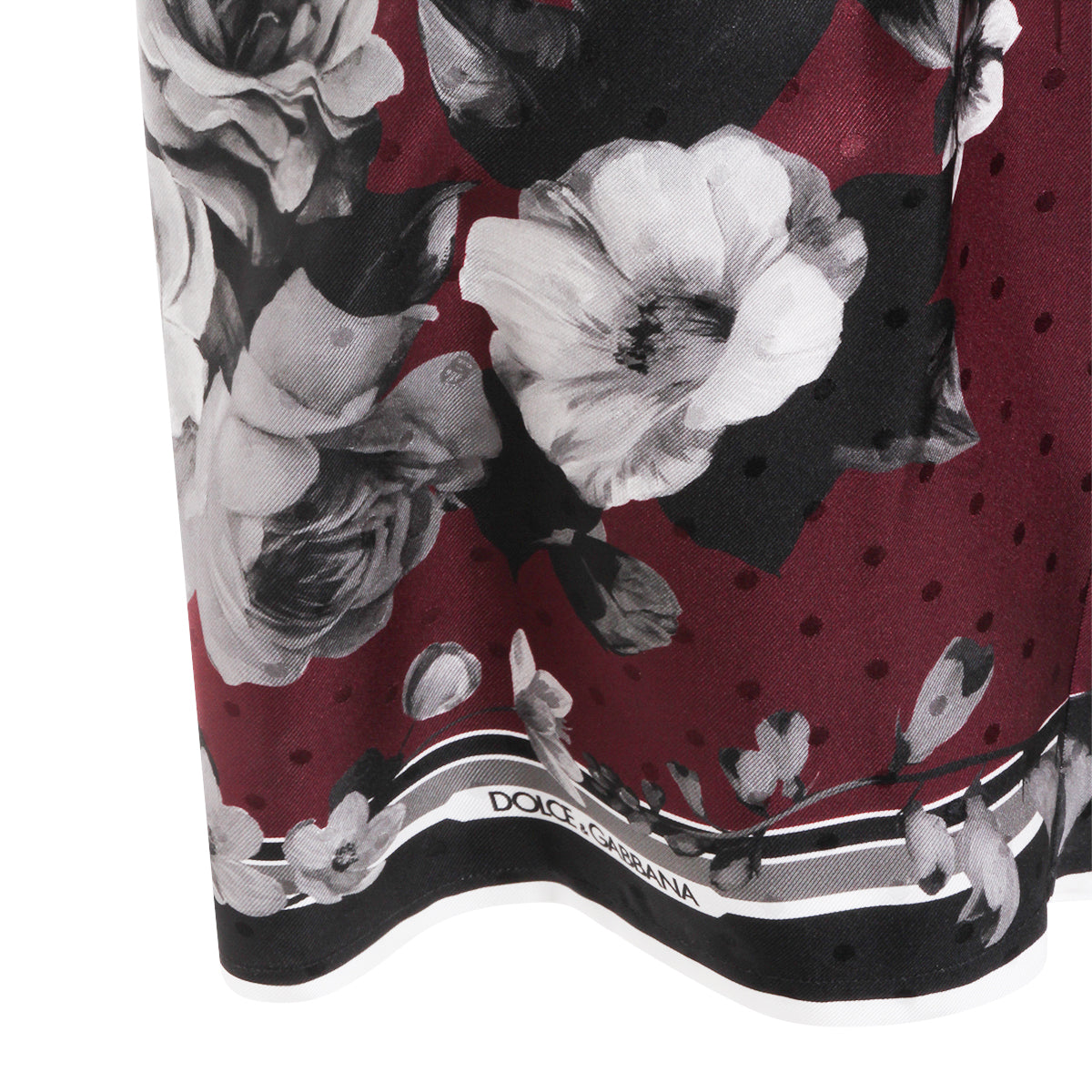 BORDEAUX AND BLACK COTTON SHORT