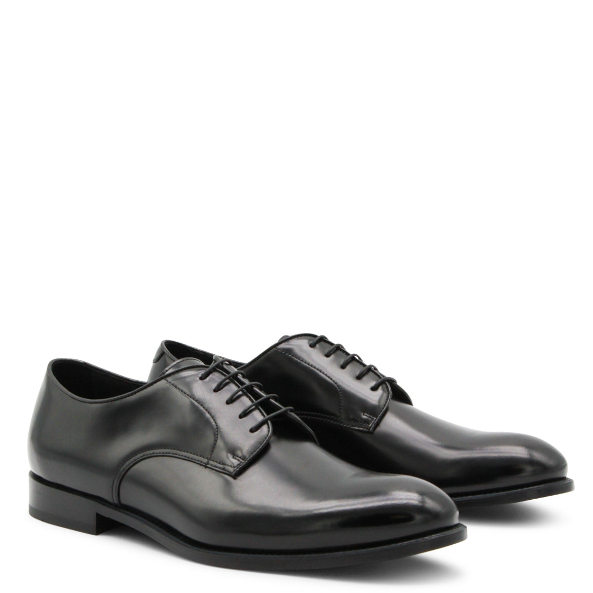 BLACK LEATHER LACE UP SHOES