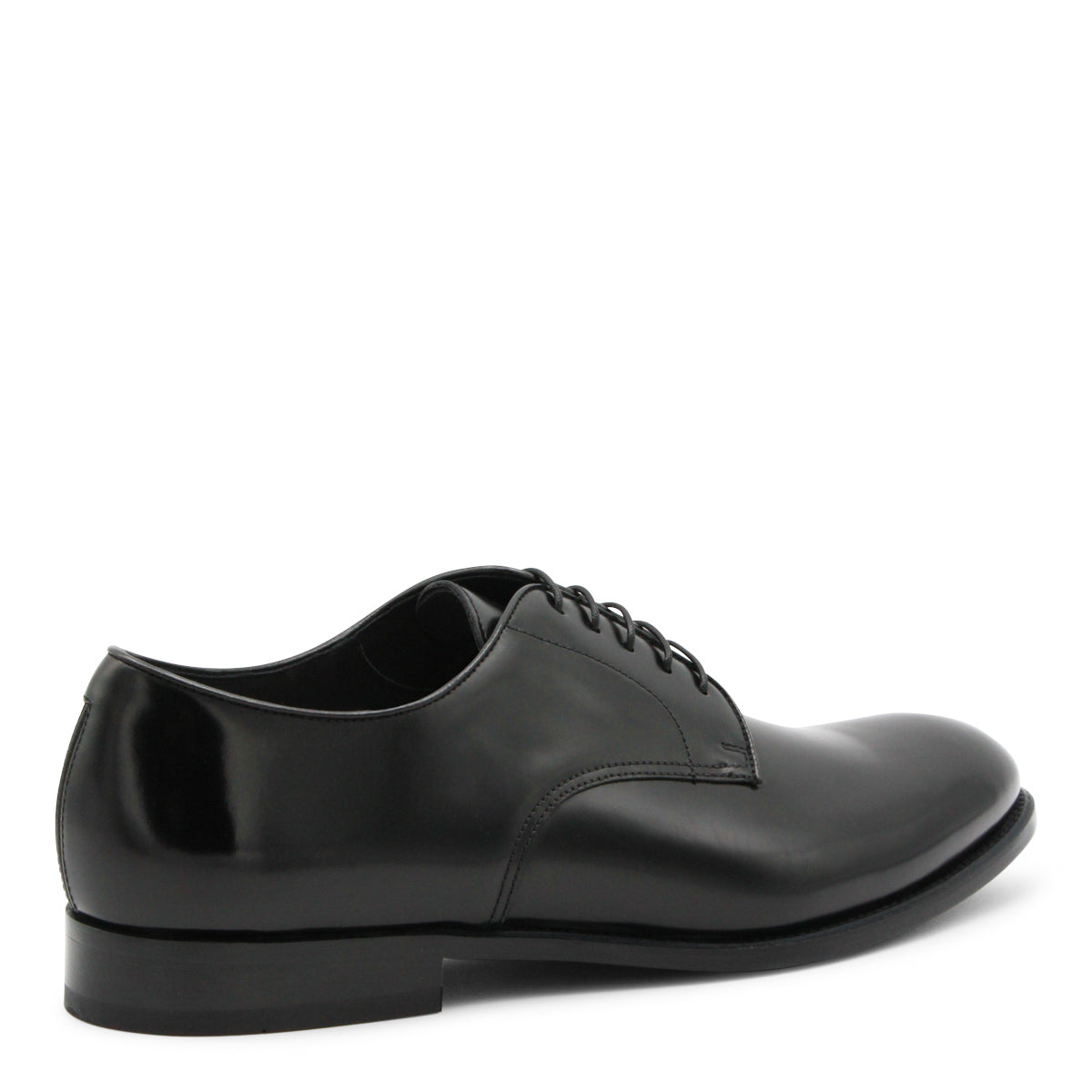 BLACK LEATHER LACE UP SHOES