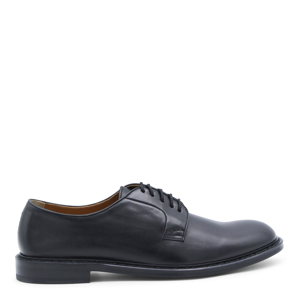 BLACK LEATHER LACE UP SHOES