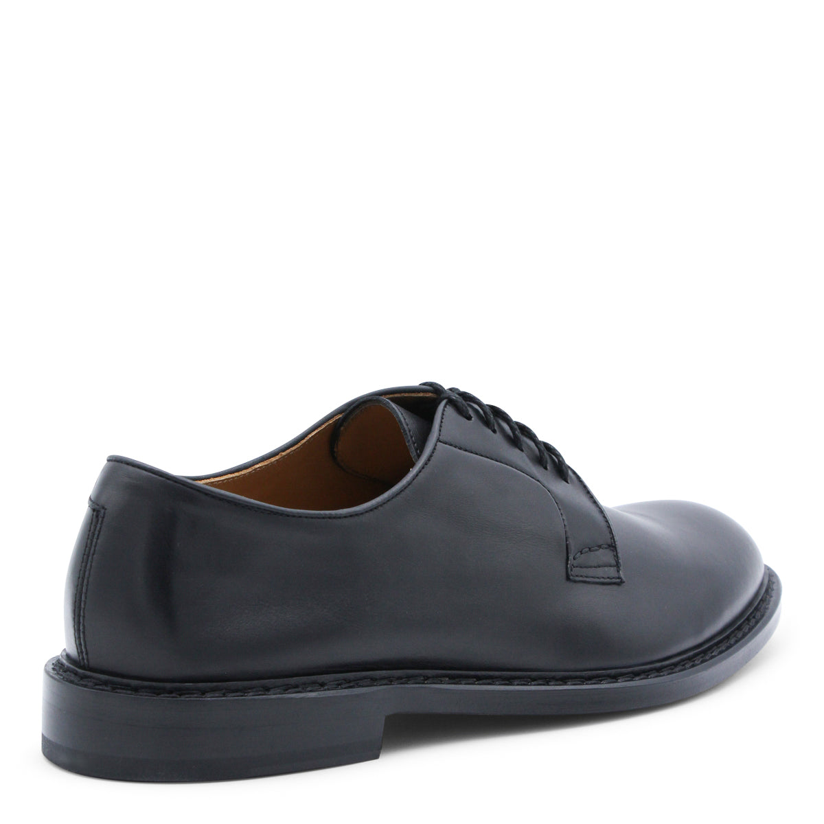 BLACK LEATHER LACE UP SHOES
