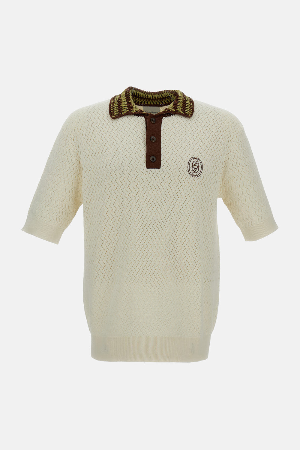 AJOURÉ D MIROIR KNIT POLO SHIRT
