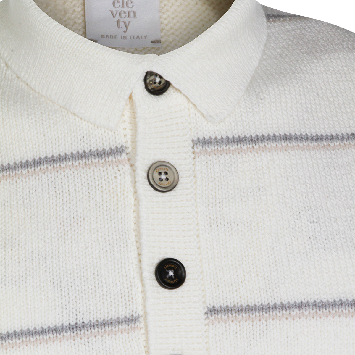 BEIGE AND SAND COTTON POLO SHIRT