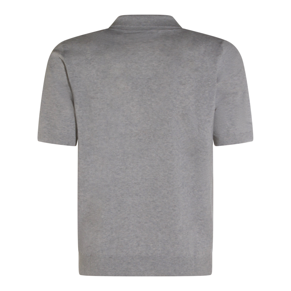 GREY LINEN AND COTTON POLO SHIRT