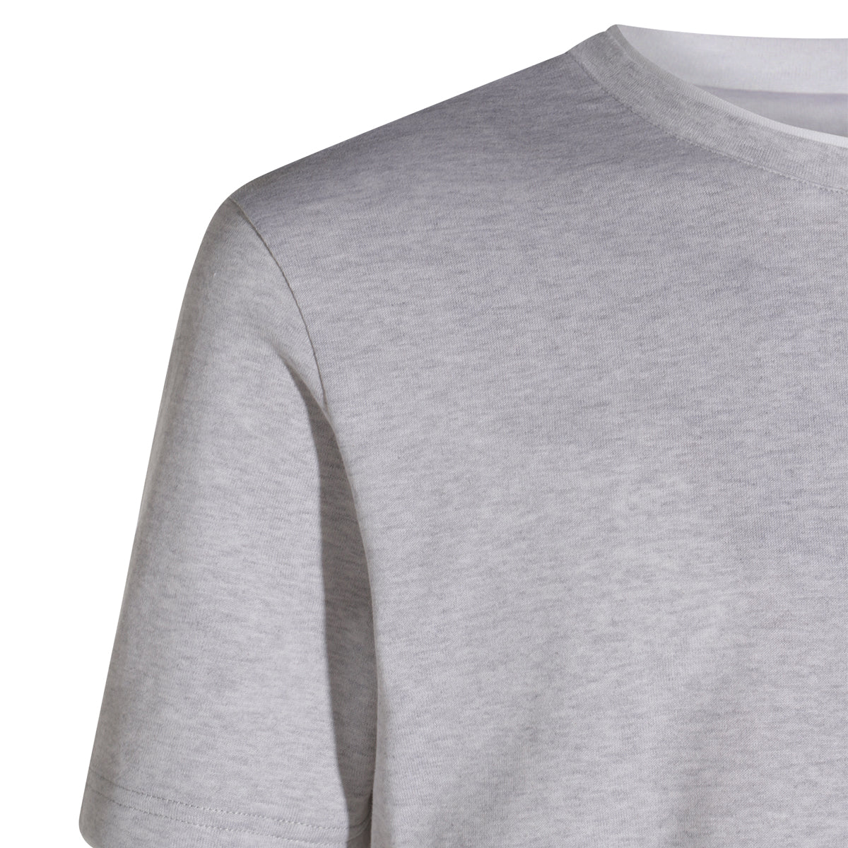 GREY AND WHITE COTTON T-SHIRT