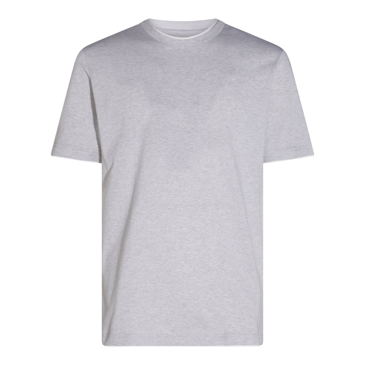 GREY AND WHITE COTTON T-SHIRT